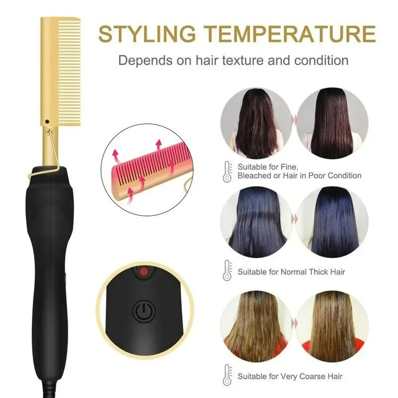 New Multi-functional Electric Copper Hair Straightener