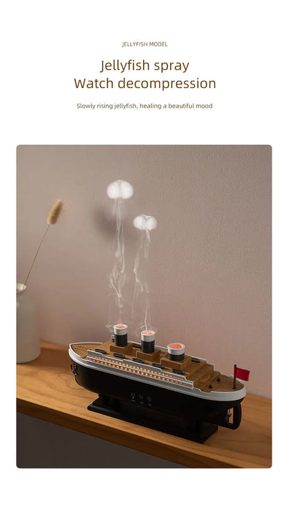 Retro Ship Air Humidifier Ultrasonic Aromatherapy Diffusers Mist Maker Fragrance Essential Oil Aroma Difusor Remote control