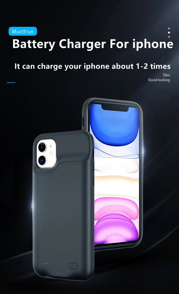 Xilecaly Battery Case For iPhone 15 Pro Max 13 14 Pro 12 Mini Power Bank Charging Power Case For iPhone XS Max XR 7 8 Plus SE2 3