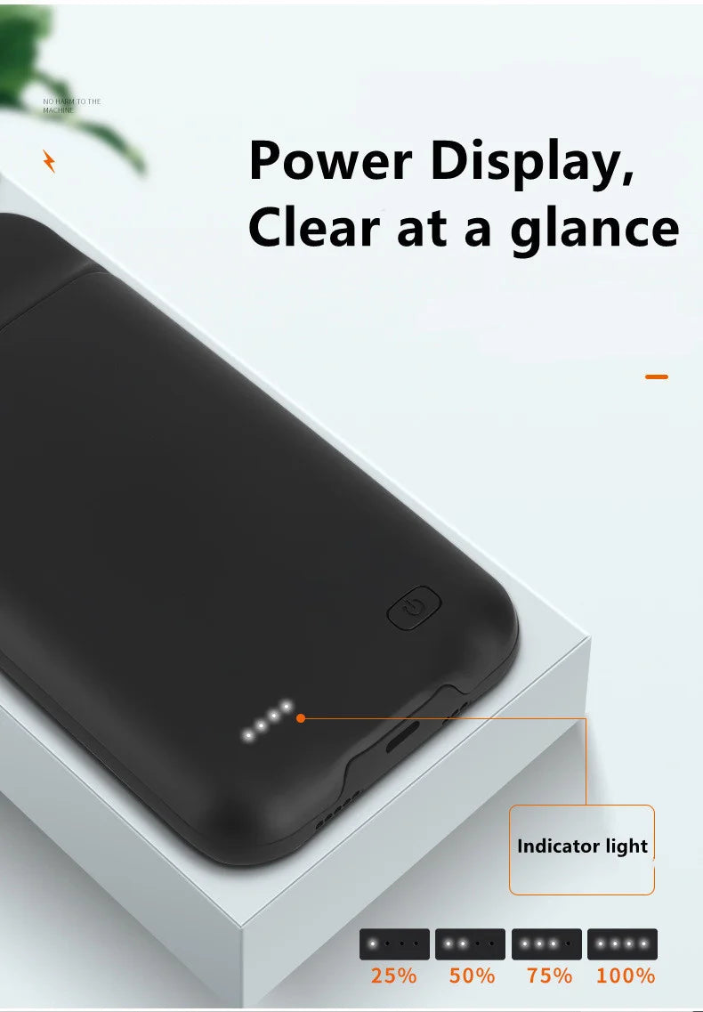 Xilecaly Battery Case For iPhone 15 Pro Max 13 14 Pro 12 Mini Power Bank Charging Power Case For iPhone XS Max XR 7 8 Plus SE2 3